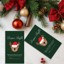 Cartão Raffle para Fralda de Natal de Reindet