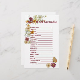 Cartão Raffle Rustic Boho Wildflower