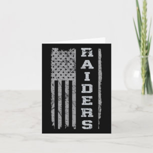 Cartão Raiders Name Usa Flag Gift Men Boy Girl