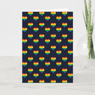 Cartão Rainbow 8 Bit Heart Pattern