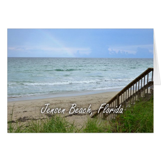 Cartão Rainbow Beach Steps Jensen Beach Florida (Frente horizontal)