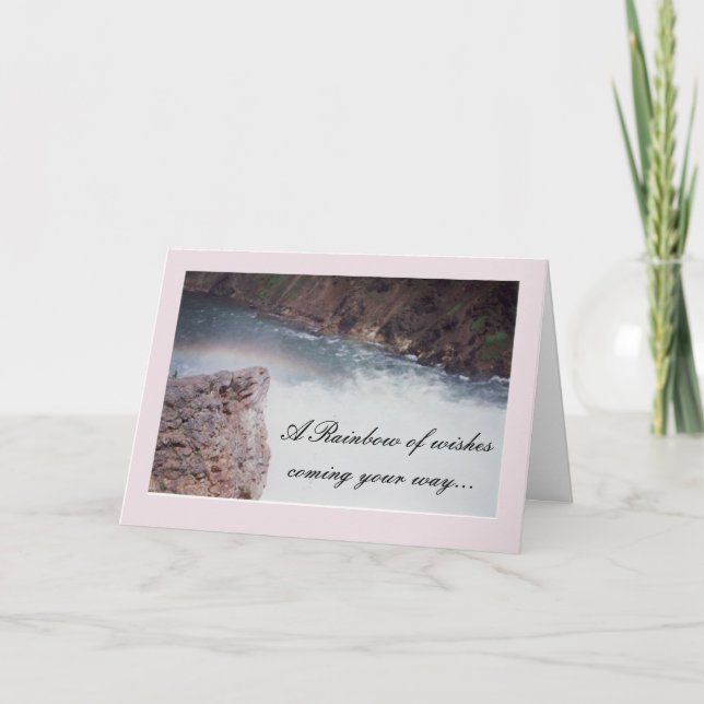 Cartão Rainbow Birthday Deseja (Frente)