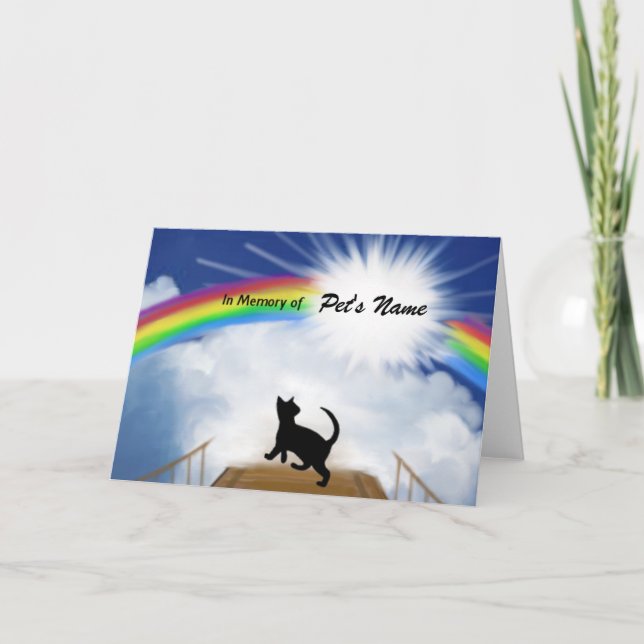 Cartão Rainbow Bridge Memorial Poem for Cats (Frente)