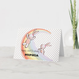 Cartão Rainbow Bunnies