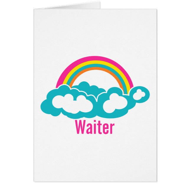 Cartão Rainbow Cloud Waiter (Frente)
