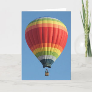 Cartão Rainbow colored Hot air balloon
