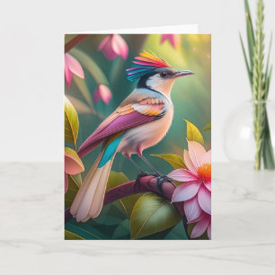 Cartão Rainbow crested Jay Fantasy Bird
