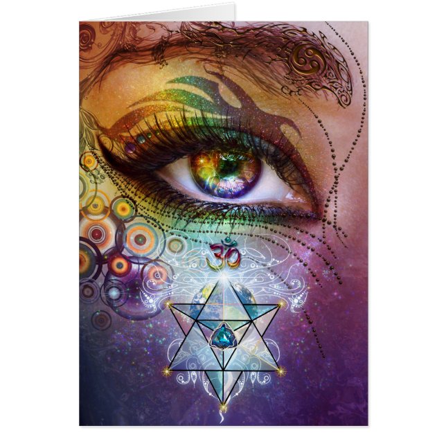 Cartão Rainbow Eye Love & Light (Frente)