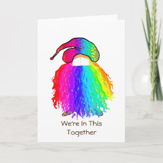 Cartão Rainbow Gnome: Estamos nisto juntos