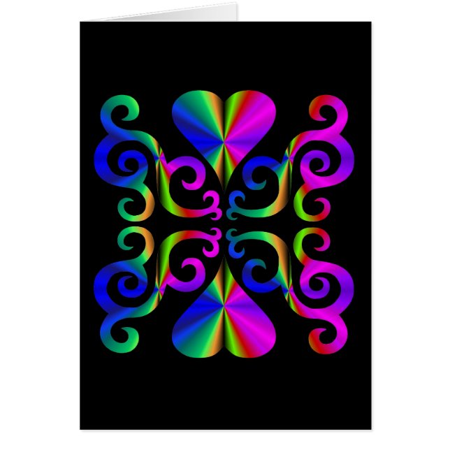 Cartão Rainbow Heart (Frente)