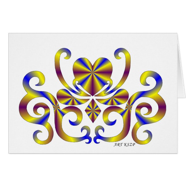 Cartão Rainbow Heart e Lily (Frente Horizontal)