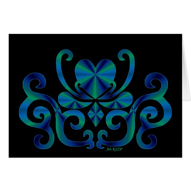 Cartão Rainbow Heart e Lily (Frente Horizontal)