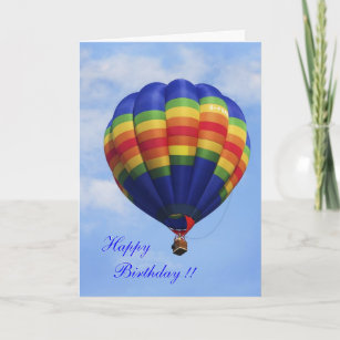 Cartão Rainbow Hot Air Ballooning birthday card