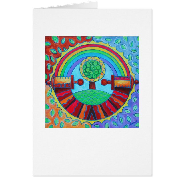 Cartão Rainbow Mandala (Frente)