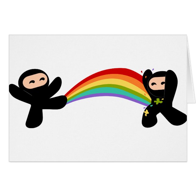Cartão Rainbow Ninja Kick (Frente Horizontal)