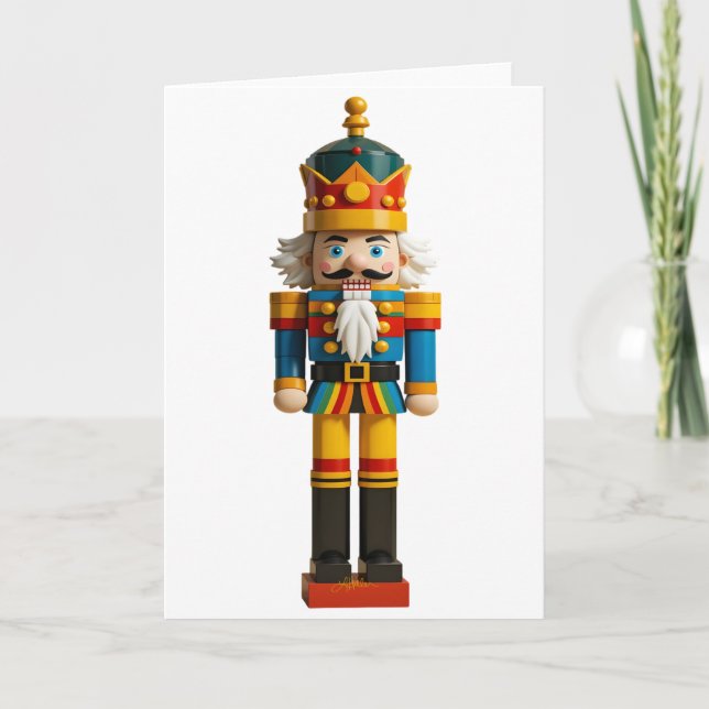 Cartão Rainbow Orgulho gay Natal Nutcracker Toy (Frente)