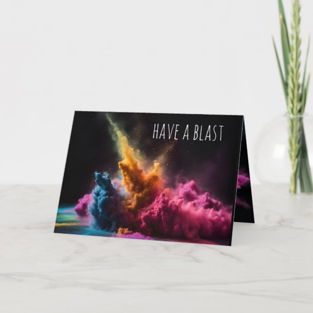 Cartão Rainbow Powder Blast Birthday (Frente)