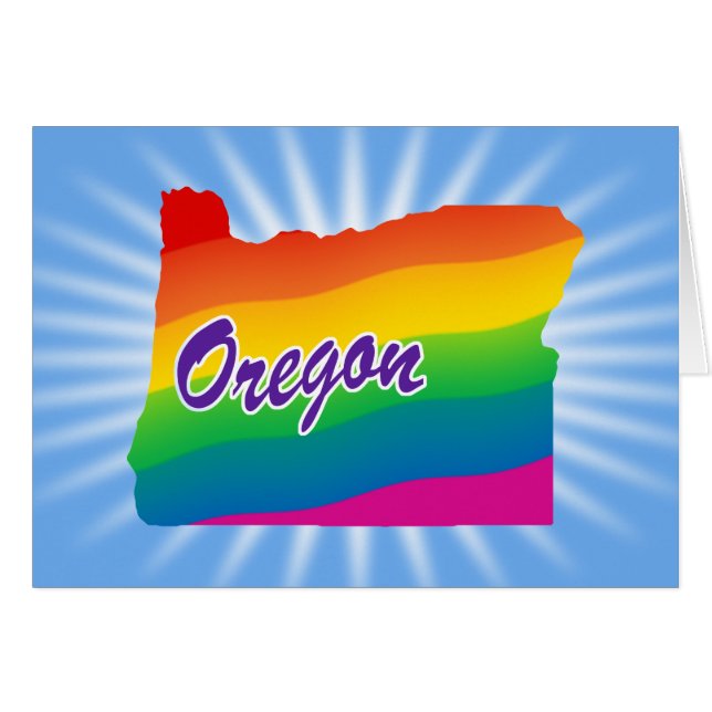 Cartão Rainbow State Of Oregon (Frente Horizontal)
