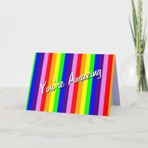 Cartão Rainbow Stripes Você é Incrível Muito Obrigado