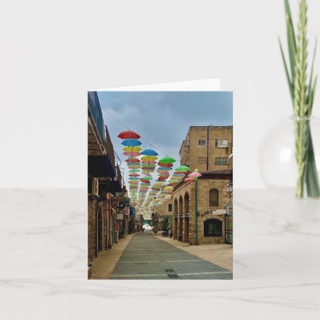 Cartão Rainbow Umbrella (Frente)