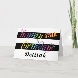 Cartão Rainbow Watercolor 75th ou qualquer saudação de 