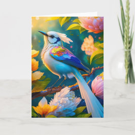 Cartão Rainbow Winged Jay Fantasy Bird