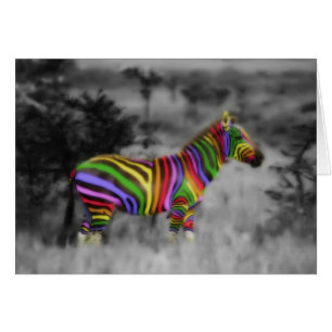 Cartão Rainbow Zebra