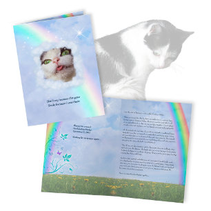Cartão RainbowBridge PetLoss w. seu texto e foto