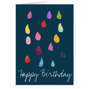 Cartão Raindrop boho colorido