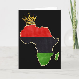 Cartão Rainha Africana Americana Pan Afro Mapa Bandeira P