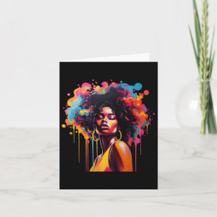 Cartão Rainha Afro Melanina Derramando Juneteenth African