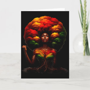 Cartão Rainha Afro Mulher Negra Raízes Africanas Melanina