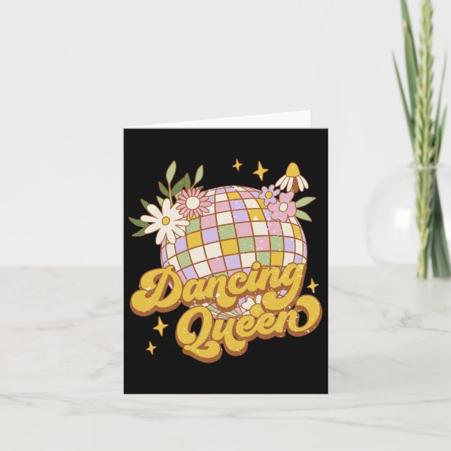 Cartão Rainha Boho Dançante Flor Disco 70 e 80 Mulheres (Frente)