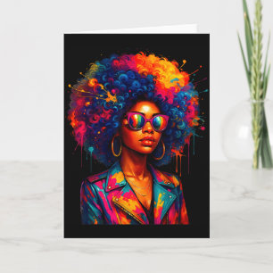 Cartão Rainha das Mulheres Negras Afro Africana Melanina