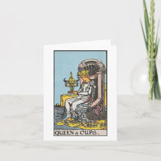 Cartão Rainha de copos com vazio-Rider Waite Smith tarot