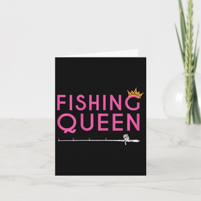 Cartão Rainha de Pesca - Engraçada Dama de Roupa (Frente)