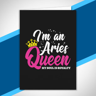 Cartão Rainha do Aniversário de Áries Astrologia Zodíaco 