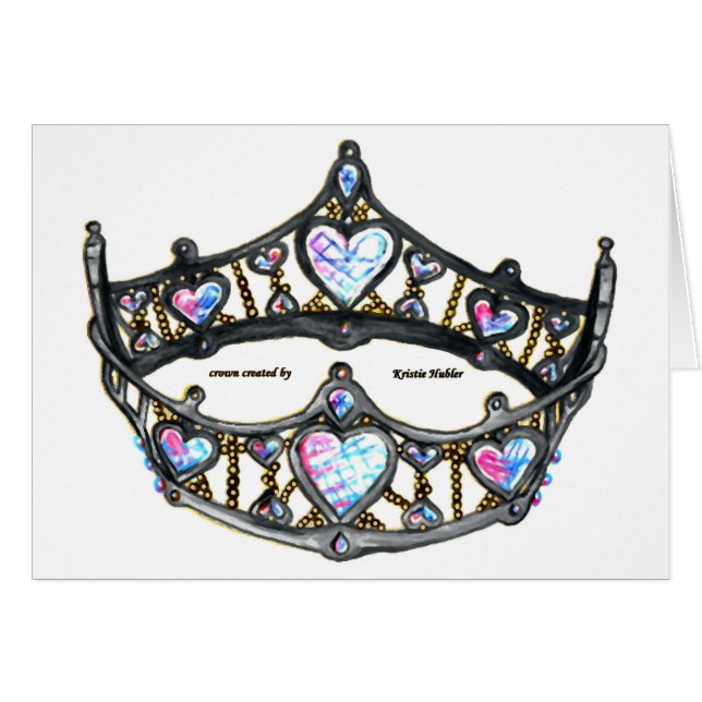Cartão Rainha do Coração de Prata Tiara (Frente horizontal)