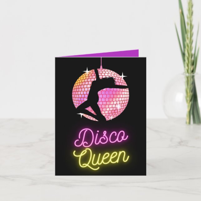 Cartão rainha do disco brilhante personalizada diva vibra (Frente)