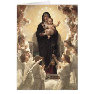 Cartão Rainha dos Angels Regina Angelorum, de Bouguereau