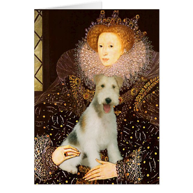 Cartão Rainha Elizabeth I - Fox Terrier de Arame #1 (Frente)