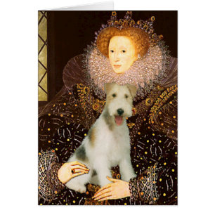 Cartão Rainha Elizabeth I - Fox Terrier Fio #1