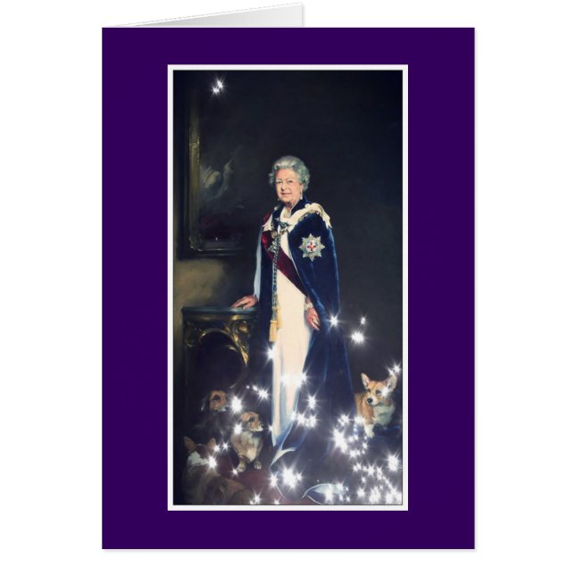 Cartão Rainha Elizabeth Portrait (Frente)