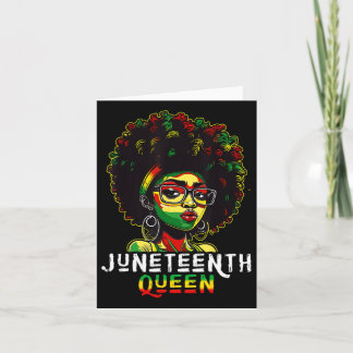 Cartão Rainha Juneteenth Melanina Preta Cabelo Afro Natur