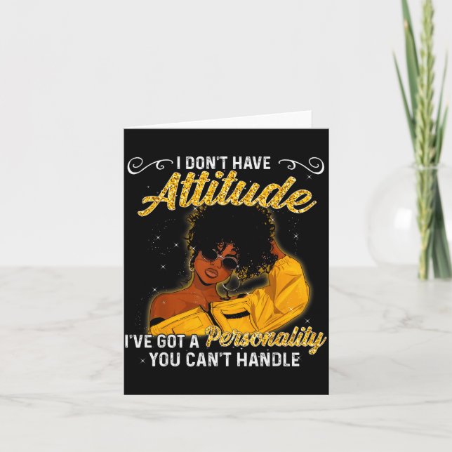 Cartão Rainha Melanina Afro-Americana Magia Menina Preta  (Frente)