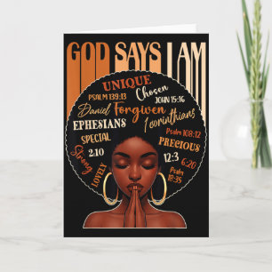 Cartão Rainha Menina Negra Feminina Deus Diz Que Eu Sou H