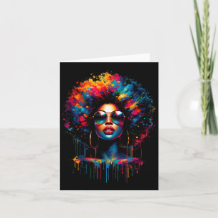 Cartão Rainha Negra Afro Afro Melanina Juneteenth Menina 