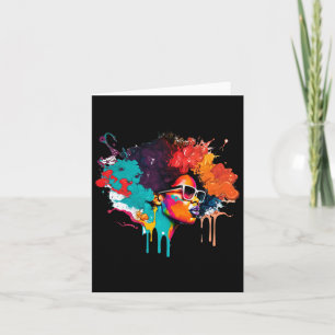 Cartão Rainha Negra Afro Melanin Derrubando Arte American