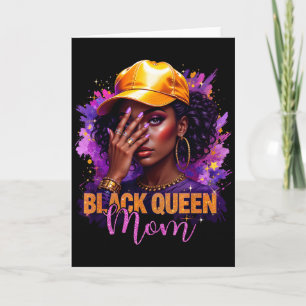 Cartão Rainha negra mãe feliz dia das mães afro africana