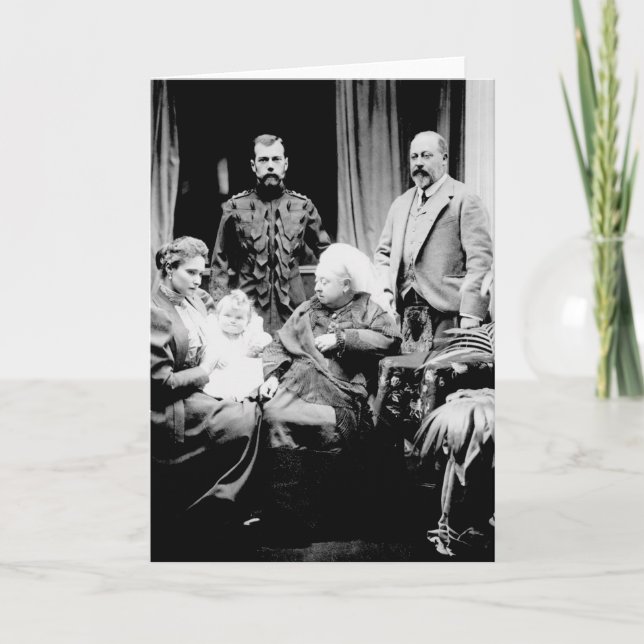 Cartão Rainha Vitória, czar Nicholas II (Frente)